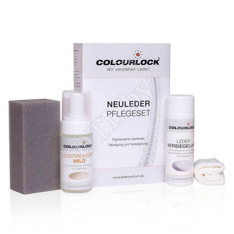 Набор для очистки и защиты кожи автомобиля COLOURLOCK Neuleder Pflegeset mit Leder Versiegelung Leather Shield