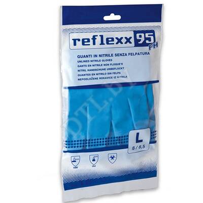 Многоразовые защитные перчатки, нитриловые 33 см. Reflexx, размер L