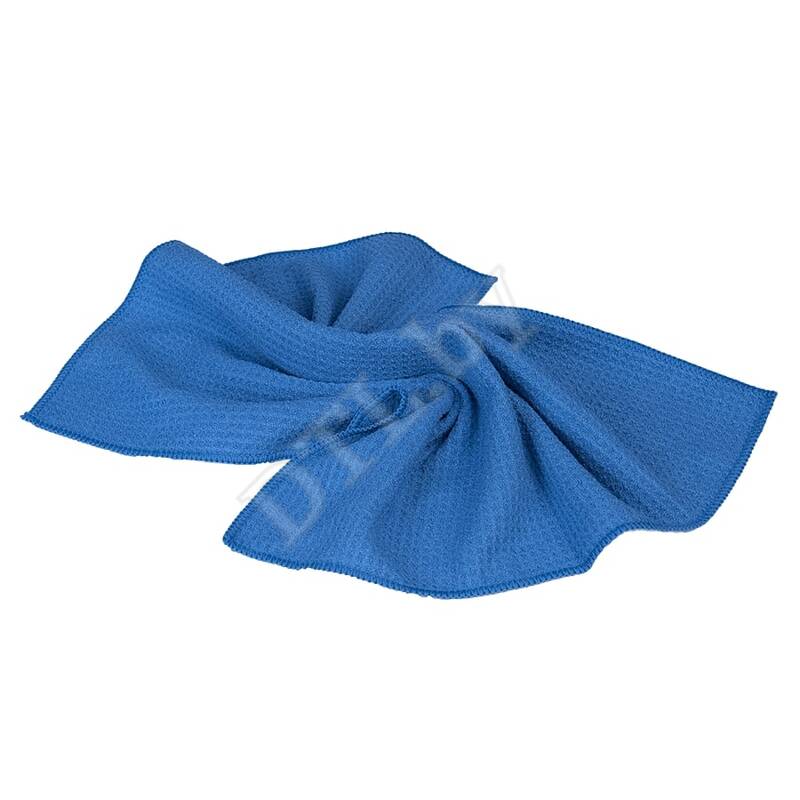 WAFFLE CLEANING TOWEL Полотенце для протирки оверлоченное 40*40 см, синее, 330гр/м2 для сушки авто
