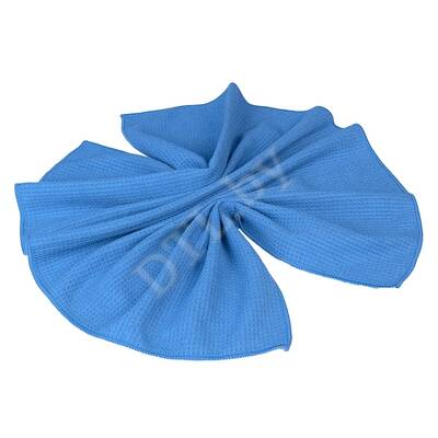 WAFFLE CLEANING TOWEL Полотенце для протирки оверлоченное 50*80 см, синее, 330гр/м2 для сушки авто