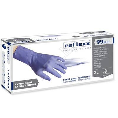 Одноразовые перчатки химостойкие сверхдлинные 29см. Reflexx, размер XXL, 50 шт.