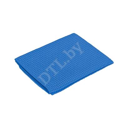 WAFFLE CLEANING TOWEL Glass Полотенце для протирки оверлоченное 60*40 см, СИНЕЕ, 310 г/м² для сушки авто