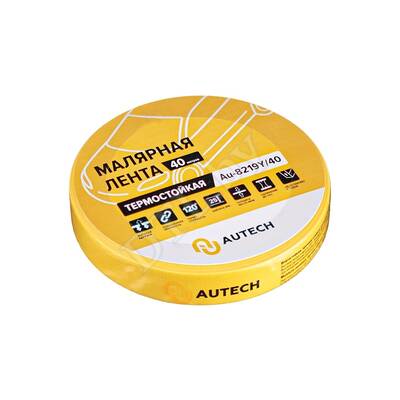 Маскирующая термостойкая лента 19мм x 40м 120 градусов (жёлтый), Autech