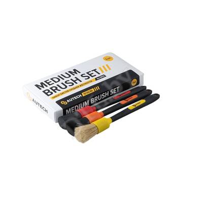 Набор кистей средней жёсткости Medium Brush Set, к-т из 3-х штук, Autech